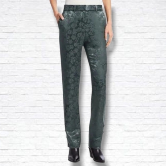 rag & bone Pants - RAG & BONE Jarvis Floral Jacquard Trousers In Grey Forest Size 6